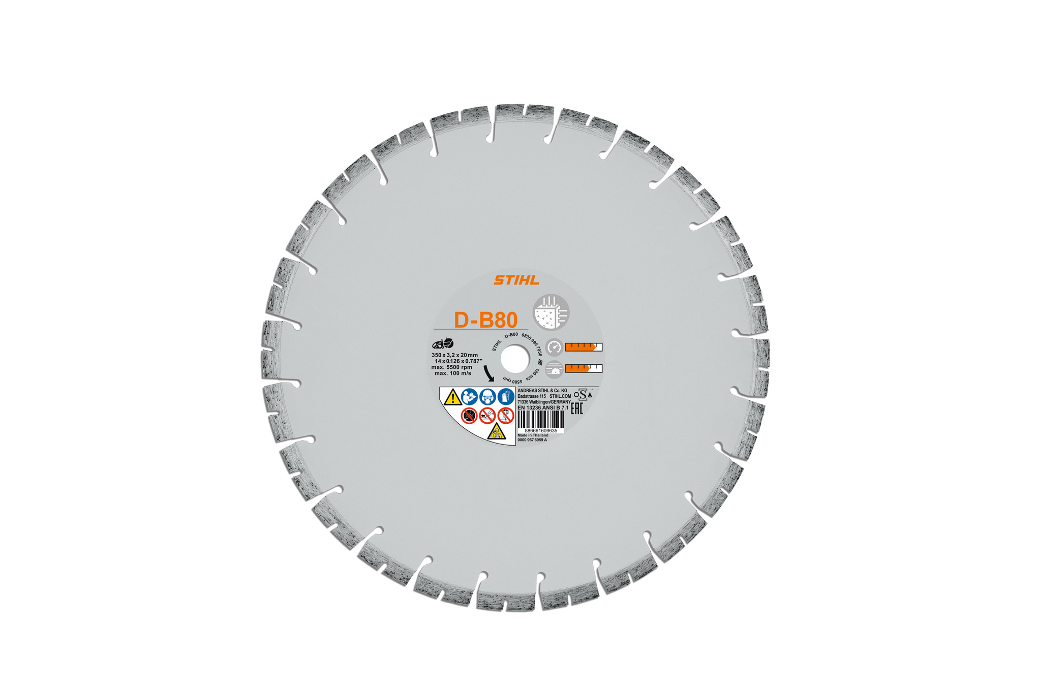 Disque à découper diamanté D-B80, Ø 400 mm