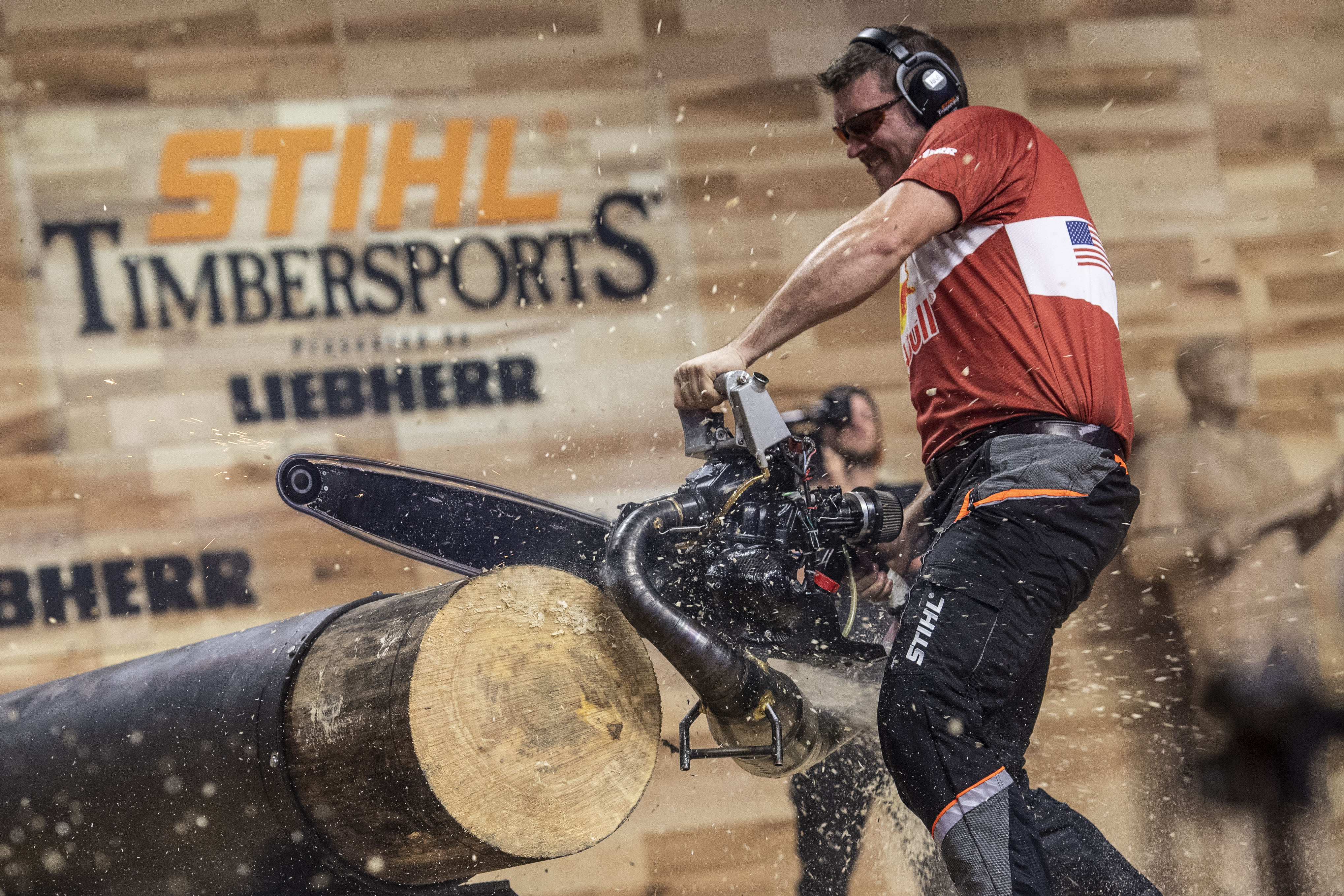 Épreuve de hot saw dans une compétition TIMBERSPORTS®