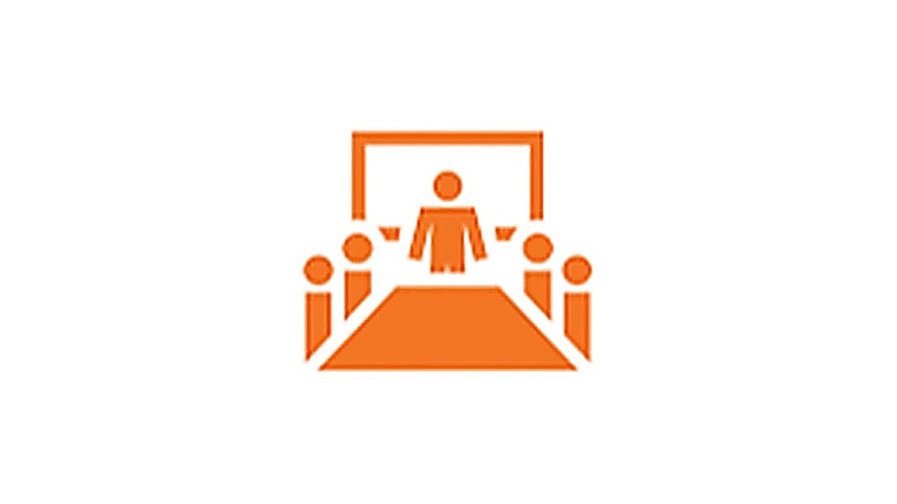 Symbole orange d'une salle de réunion