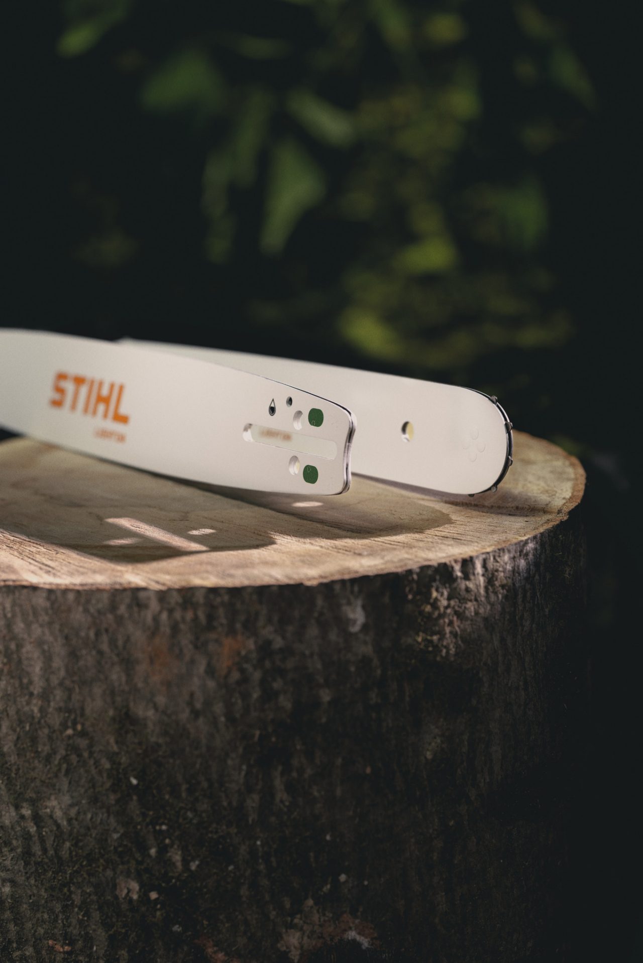 Close-up van een STIHL zaagblad 